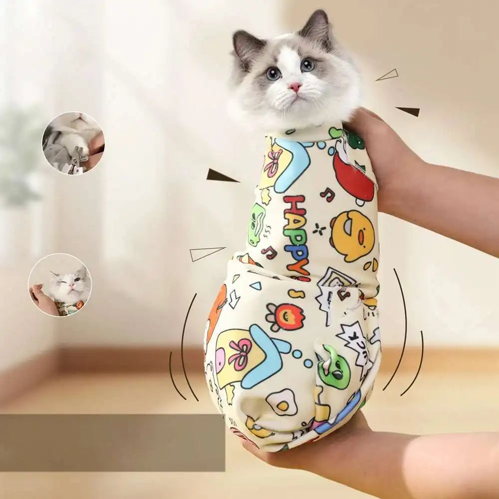 Pet Grooming Fixed Cloth Pet Wrap Cat Wrap Nail Clippers Injections Self-adhesive Anti Bite Scratch Anti Escape Restraint Bag